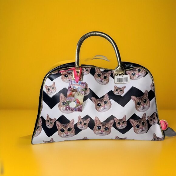 De Kunstboer Cat Overnight Bag Tote Weekend Childless Cat Lady duffle - Picture 1 of 16